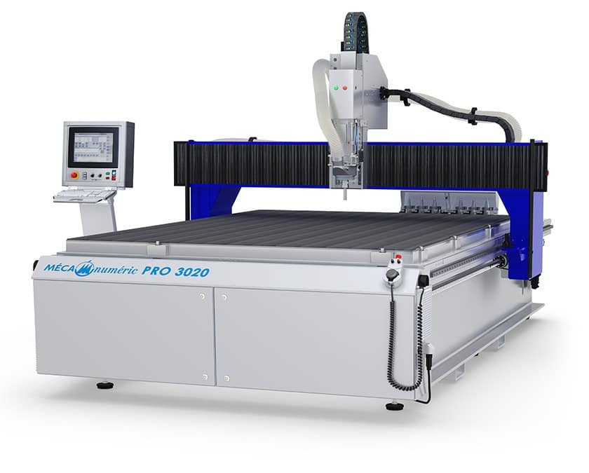 Machine CNC professionnelle Mécanuméric MECAPRO 3020 pour découpe numérique et usinage de précision.